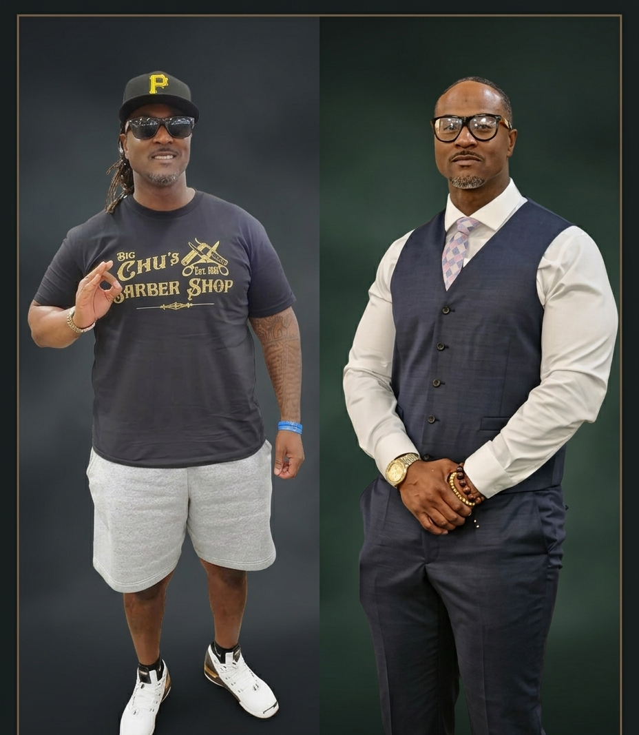 Vashawn's body composition transformation — before and after